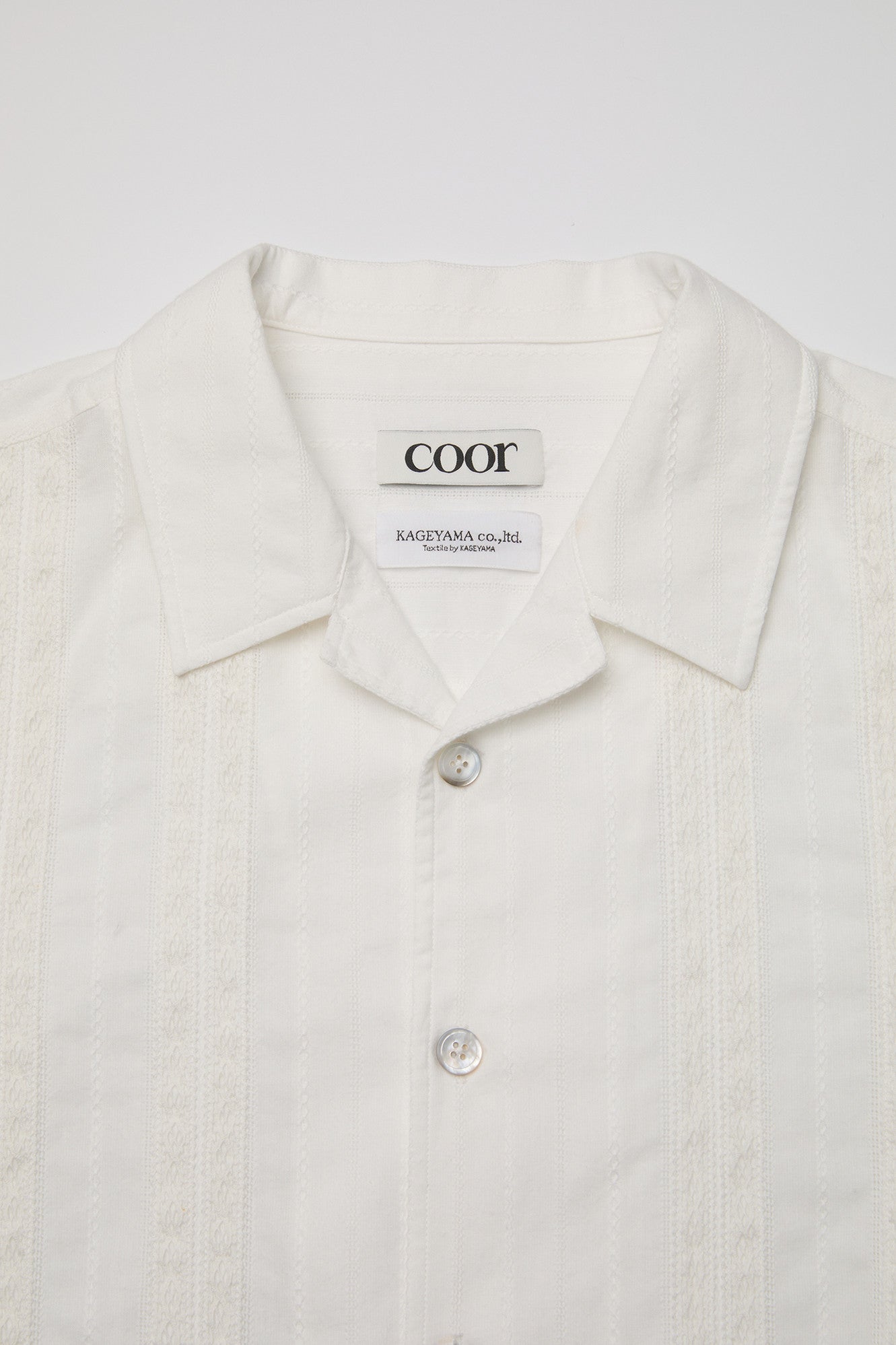 Coor - Guayabera Tape Half Shirt (White) product image 5 | TRAB K-Fashion Australia