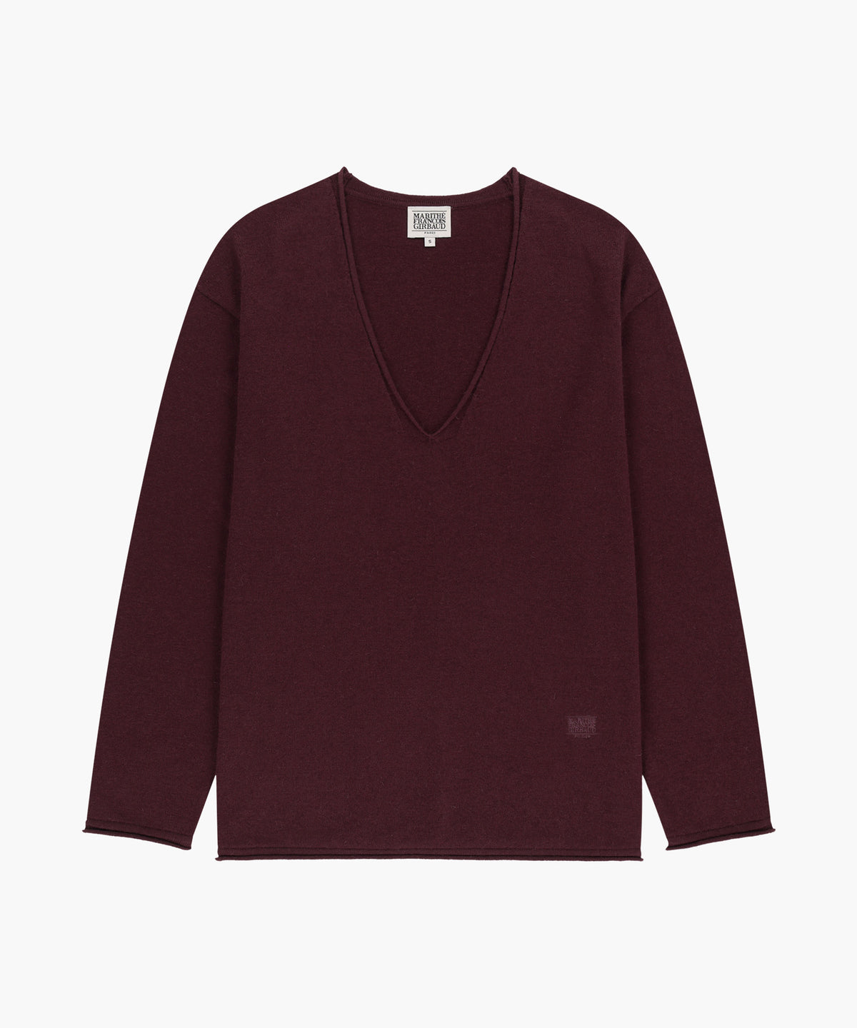 Marithe & Francois Girbaud - Deep V-neck Oversized Knit (Burgundy) product image 6 | TRAB K-Fashion Australia