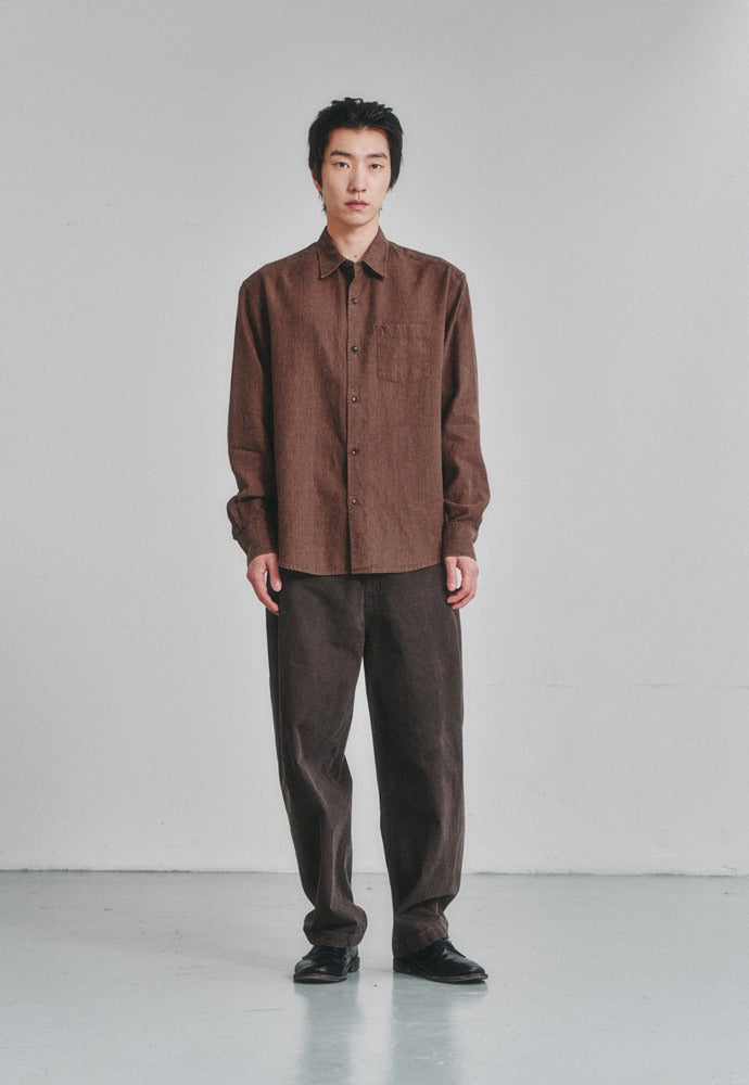 Art if acts - Washed Linen Shirt (Wood) product image 1 | TRAB K-Fashion Australia