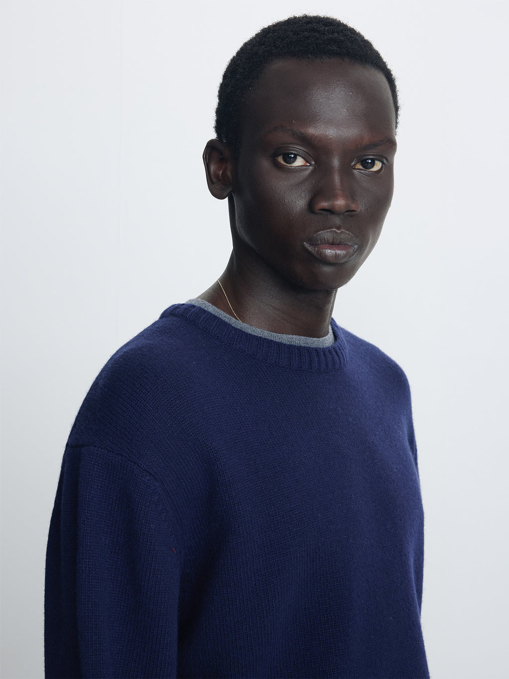 Tonywack - Wool And Cashmere Layered Knit (Navy/Grey) product image 8 | TRAB K-Fashion Australia