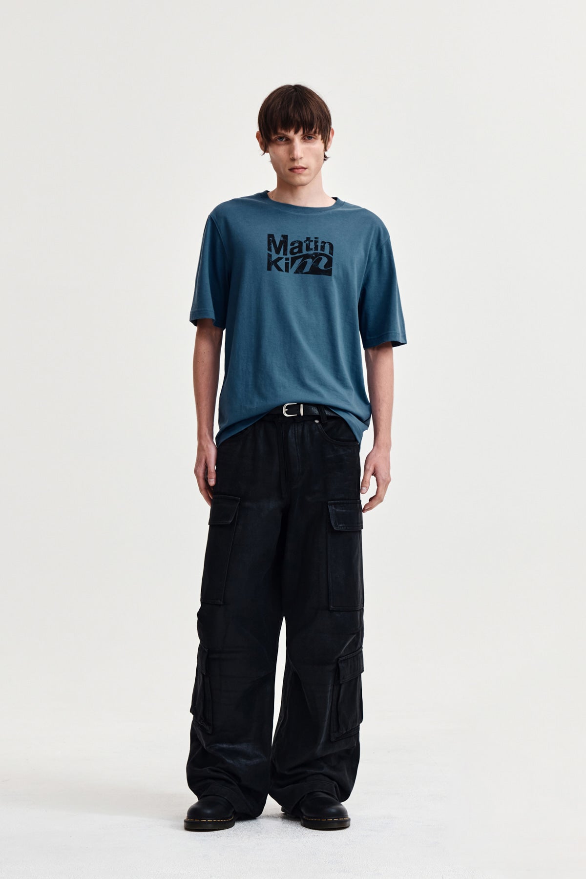 Matin Kim - Wavy Logo Graphic Top (Blue) product image 8 | TRAB K-Fashion Australia
