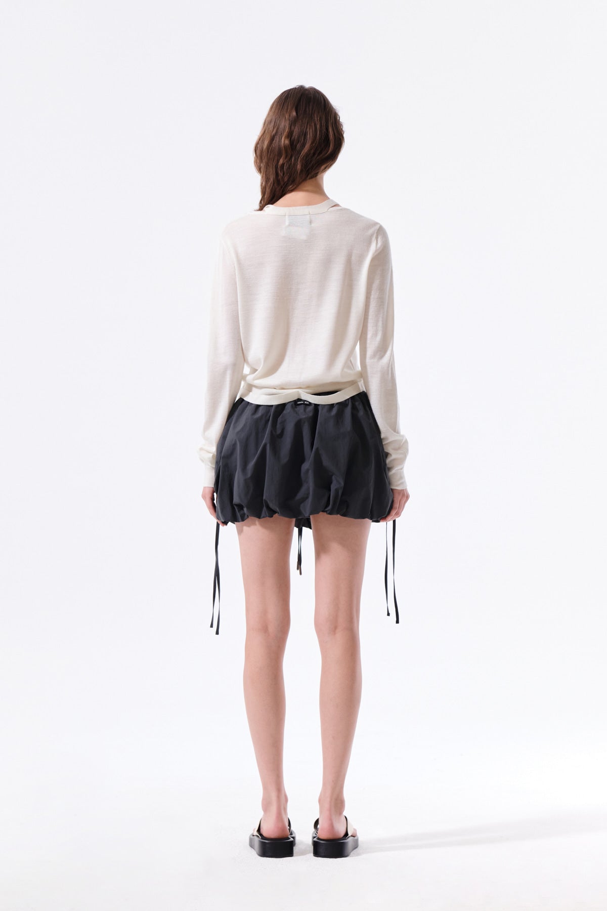 Matin Kim - Strap Detail Ballon Skirt (Charcoal) product image 8 | TRAB K-Fashion Australia