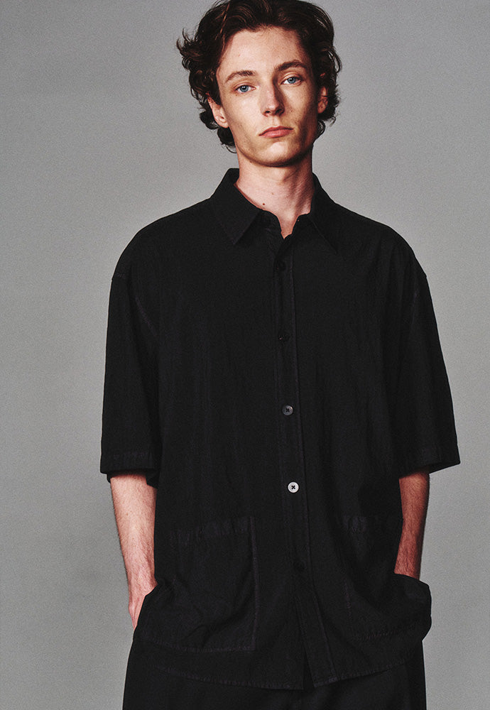 Art if acts - Garment Dyed Two Pocket Half Shirt (Faded Black) product image 4 | TRAB K-Fashion Australia