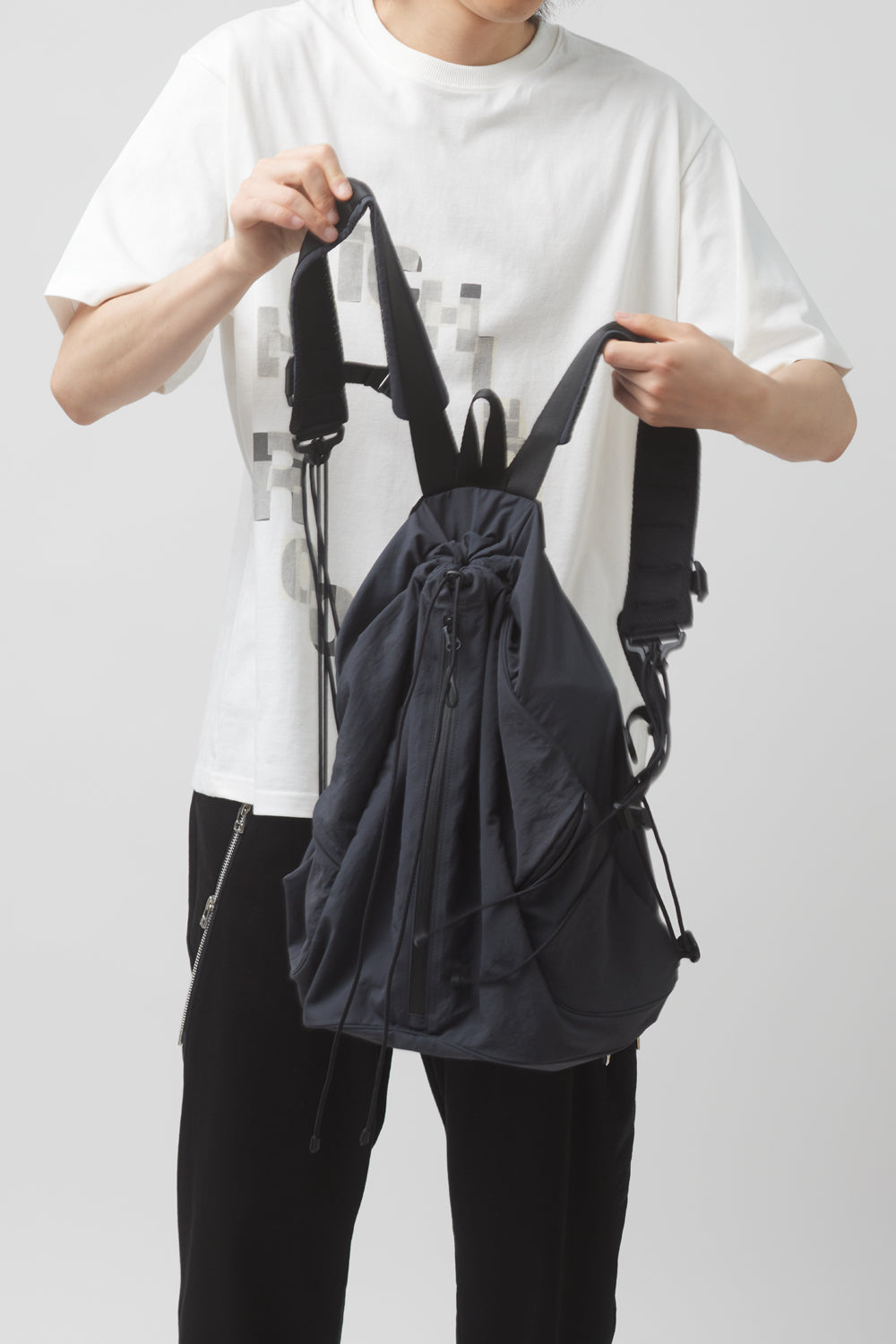 Hatchingroom - String Backpack Nylon Washed (Navy) product image 8 | TRAB K-Fashion Australia