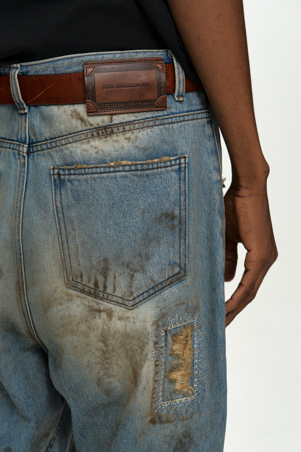 Andersson Bell - Unisex Destroyed Wide-Leg Jeans (Blue) product image 7 | TRAB K-Fashion Australia
