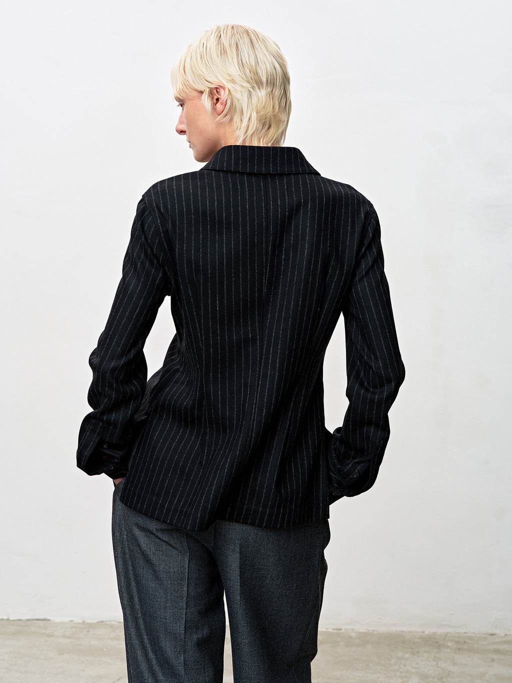 Tonywack - Striped Wool Regular-Fit Shirts (Black Stripe) product image 9 | TRAB K-Fashion Australia
