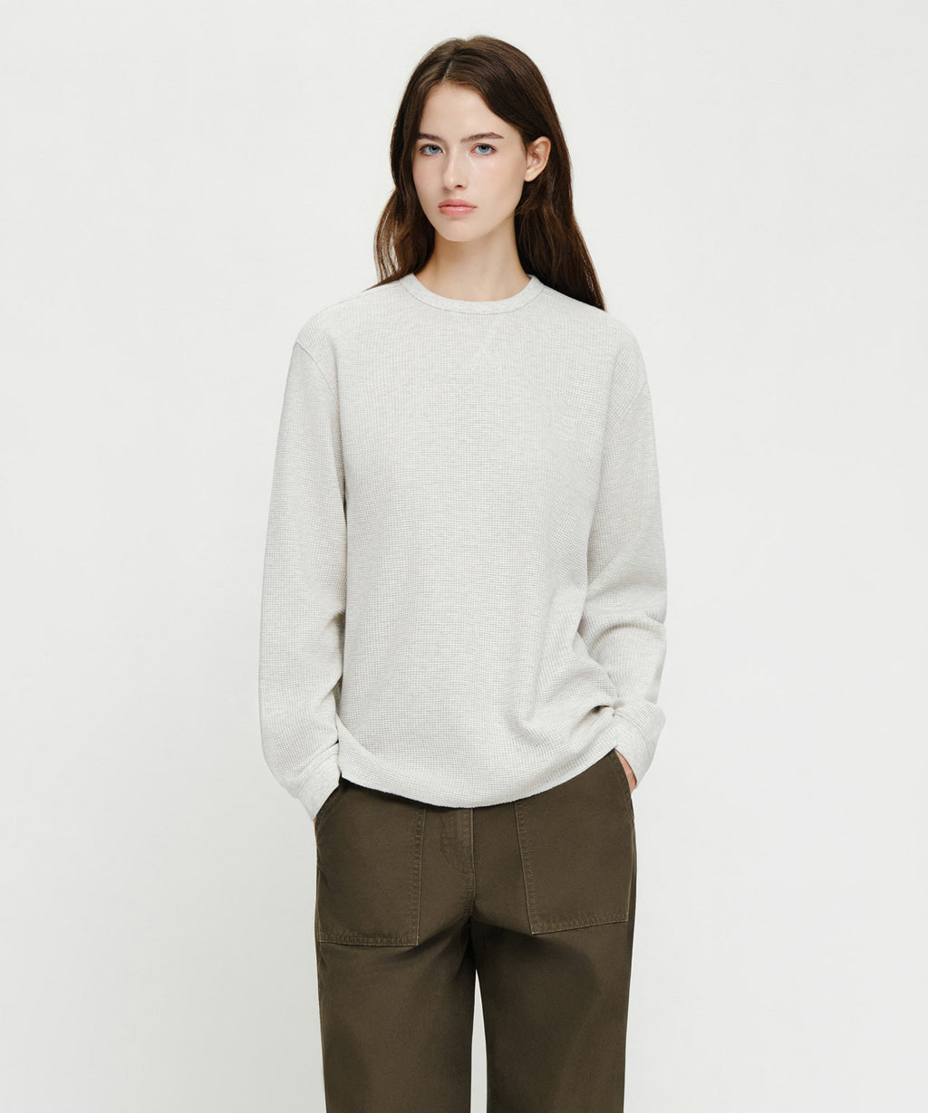 Marithe & Francois Girbaud - Waffle Long Sleeve Tee (Oatmeal) product image 1 | TRAB K-Fashion Australia
