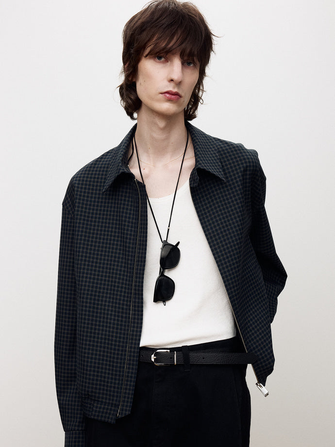 Tonywack - Checked Wool French Blouson (Navy) product image 7 | TRAB K-Fashion Australia