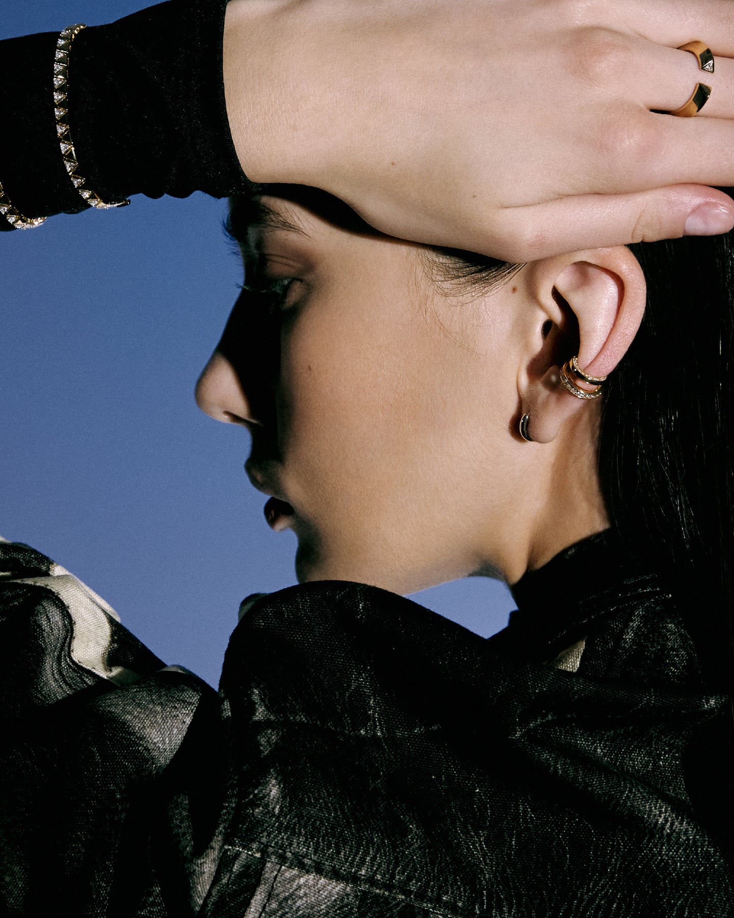 Numbering - Double Line Pave Ear Cuff #3125 product image 2 | TRAB K-Fashion Australia