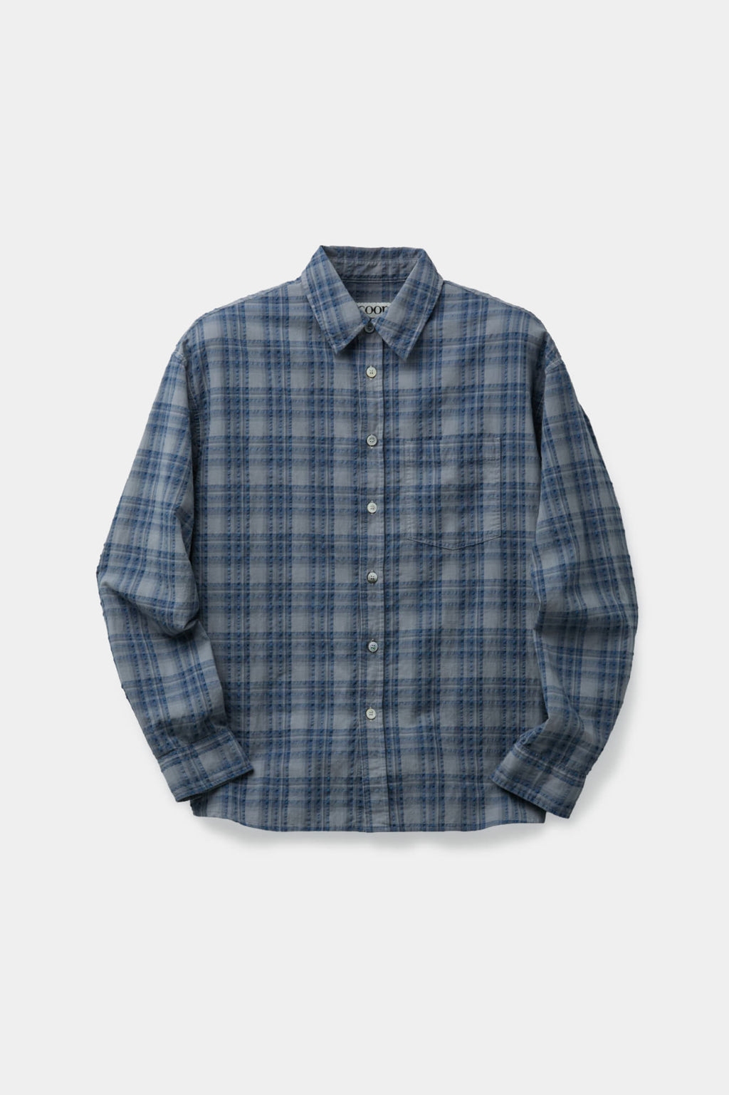 Coor - Garment Dyed Check Shirt (Washed Blue) product image 1 | TRAB K-Fashion Australia