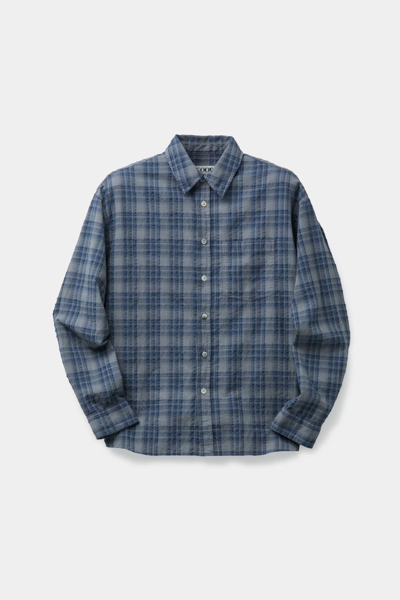 Coor - Garment Dyed Check Shirt (Washed Blue) product image 1 | TRAB K-Fashion Australia