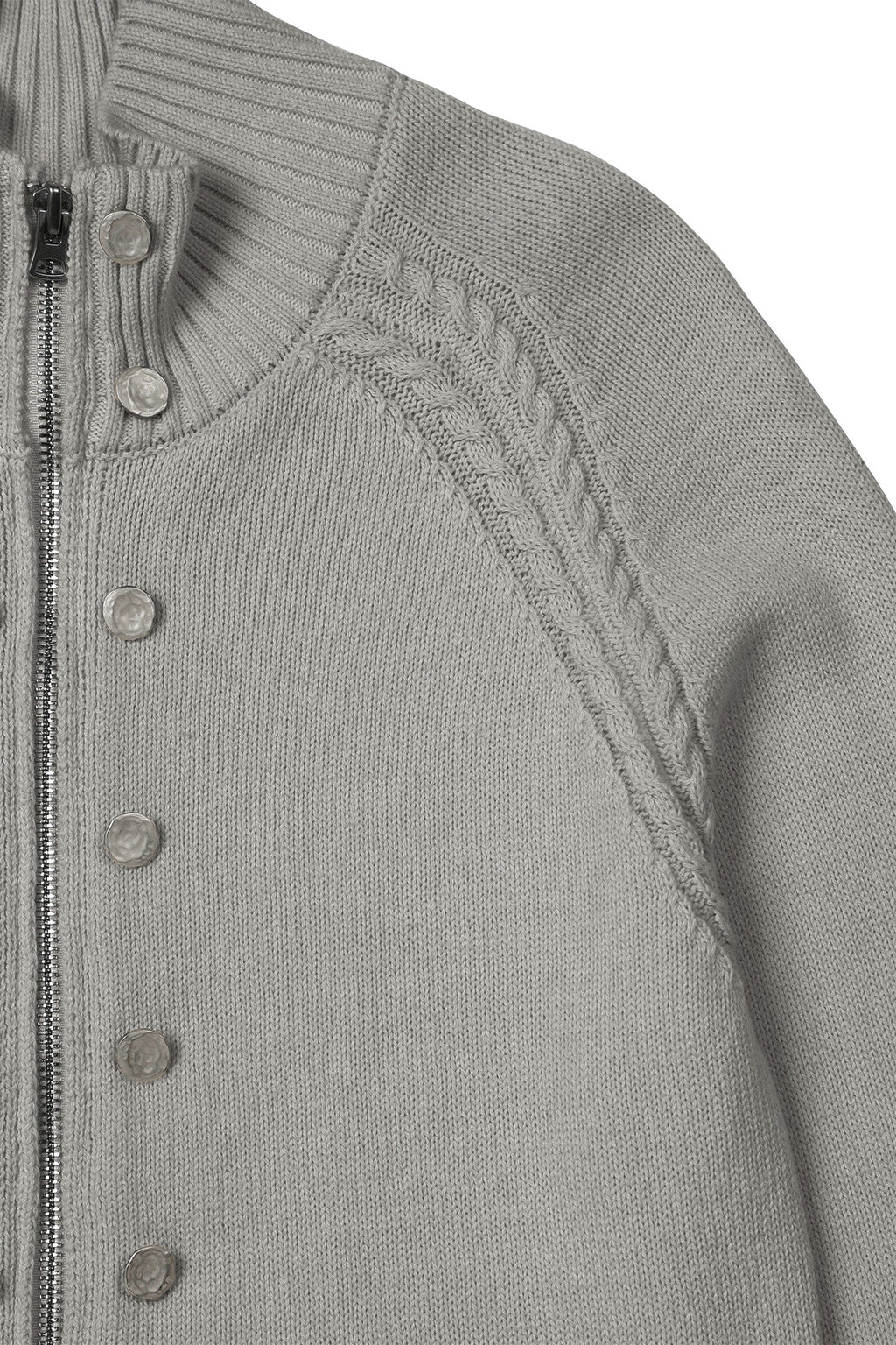 Deinet - High-Neck Stud Knit Outer (Melange Grey) product image 12 | TRAB K-Fashion Australia