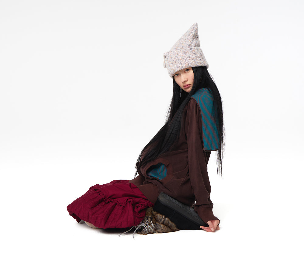 Coyseio - Reversible Wide Cat Beanie (Light Grey) product image 2 | TRAB K-Fashion Australia