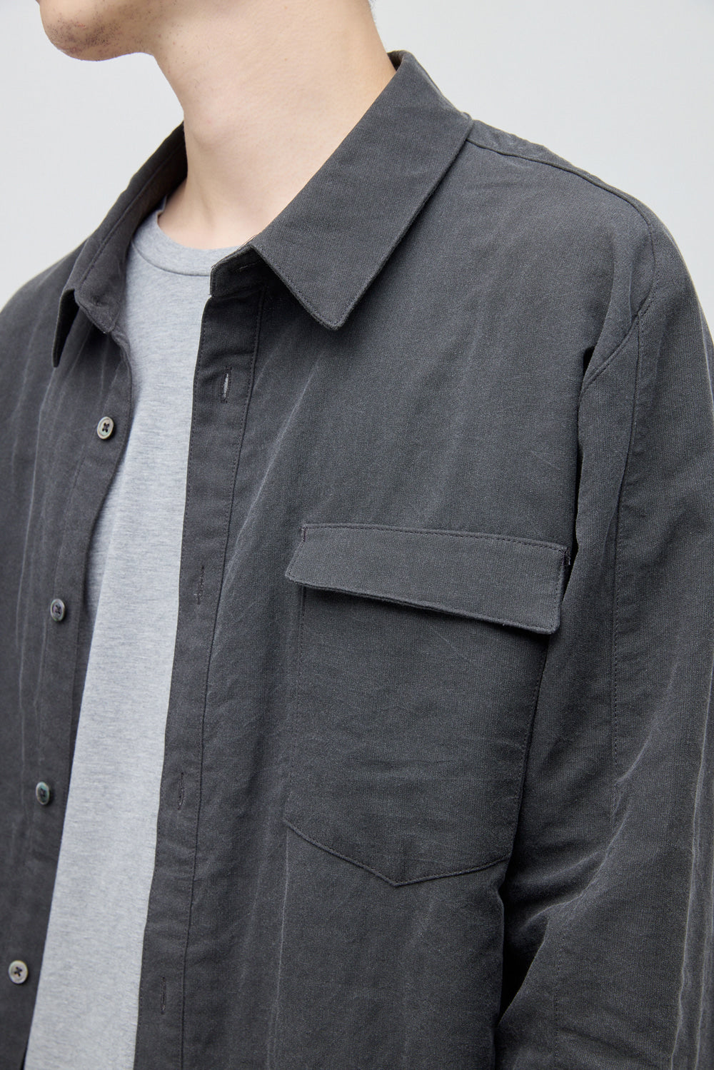 Hatchingroom - Curved Shirt (Dyed Charcoal) product image 9 | TRAB K-Fashion Australia