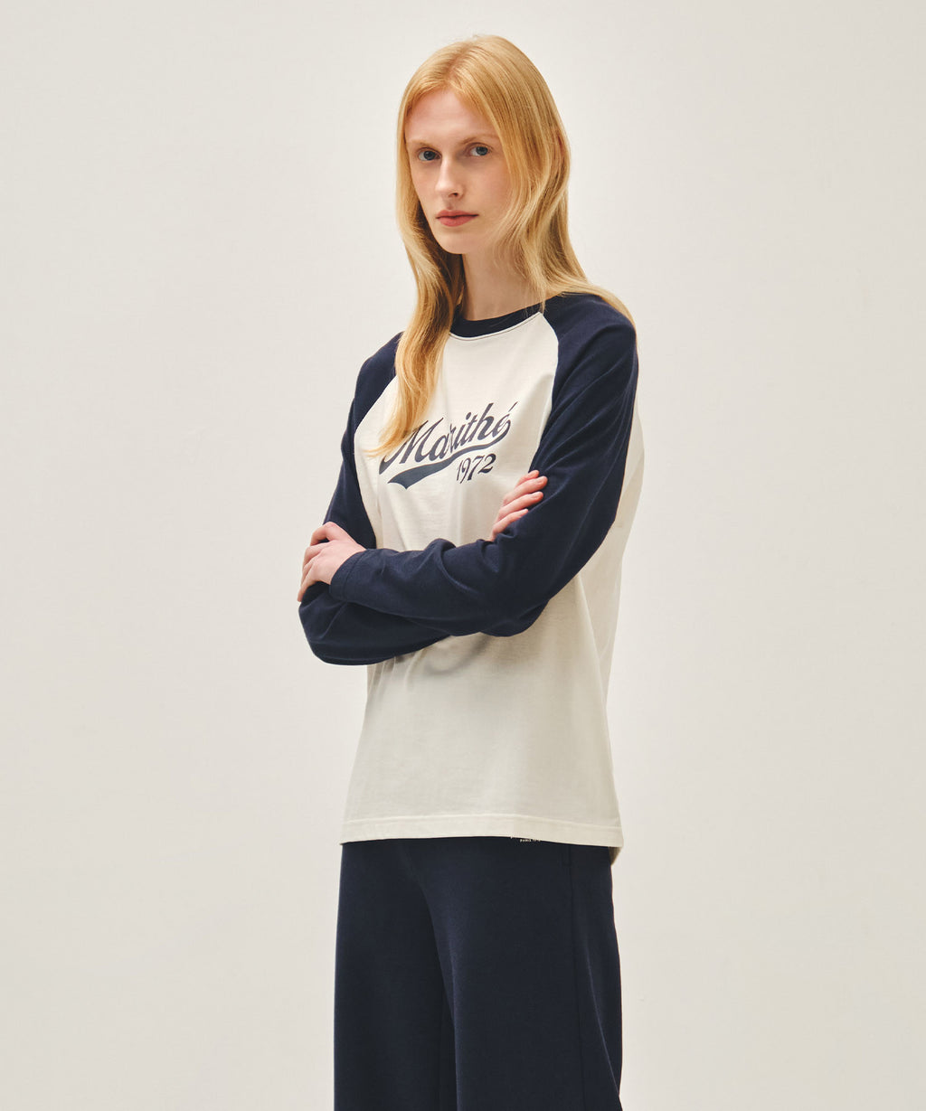 Marithe & Francois Girbaud - Sleeve Contrast Long Sleeve Tee (Navy) product image 2 | TRAB K-Fashion Australia