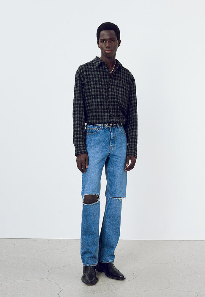 Tonywack - Straight-Leg Distressed Denim Jeans (Mid Blue) product image 4 | TRAB K-Fashion Australia