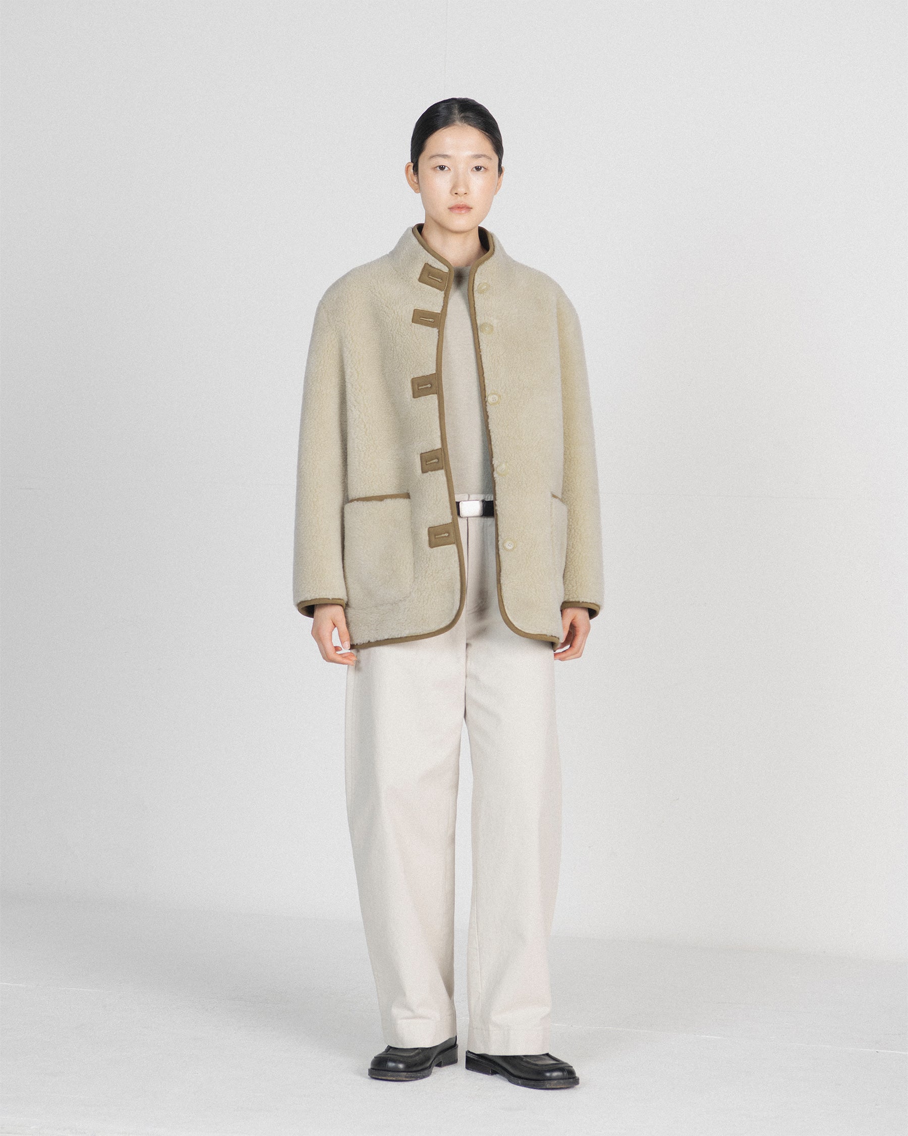 Brownyard - Reversible Shearling Jacket (Beige) product image 3 | TRAB K-Fashion Australia