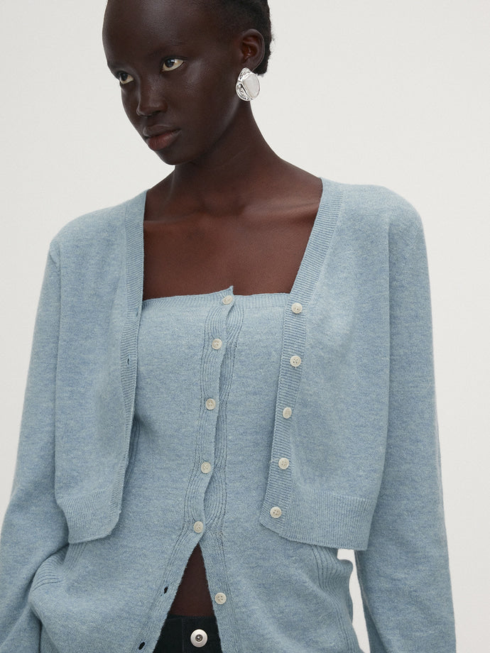 Tonywack - Merino Wool Cropped Cardigan (Sky Blue) product image 6 | TRAB K-Fashion Australia