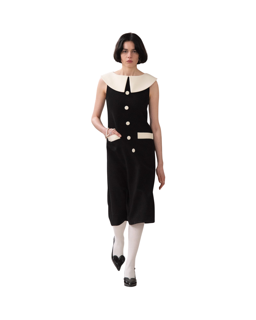 Kimhe Kim - Bi-Color Midi Dress (Black/Ivory) product image 1 | TRAB K-Fashion Australia