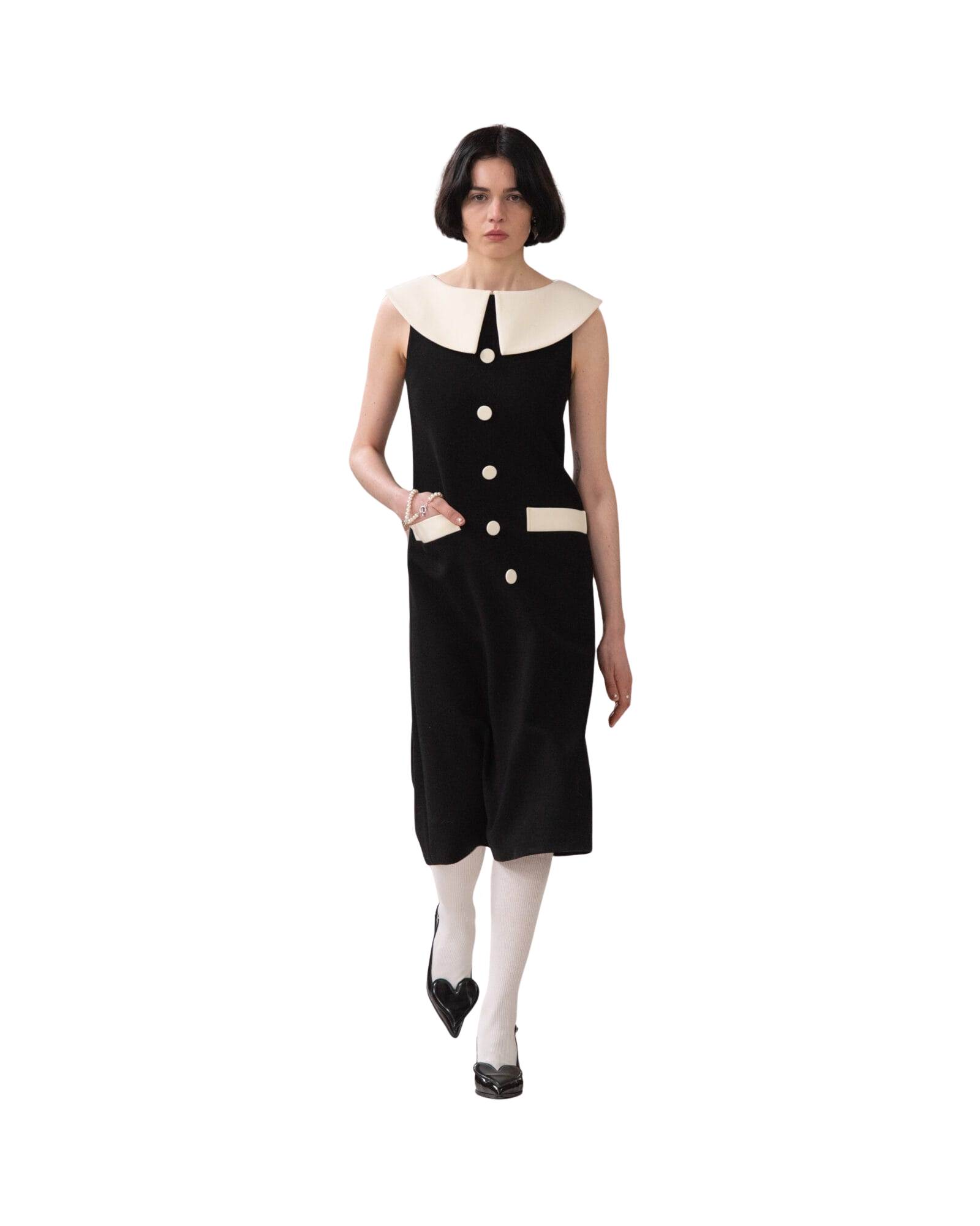 Kimhe Kim - Bi-Color Midi Dress (Black/Ivory) product image 1 | TRAB K-Fashion Australia