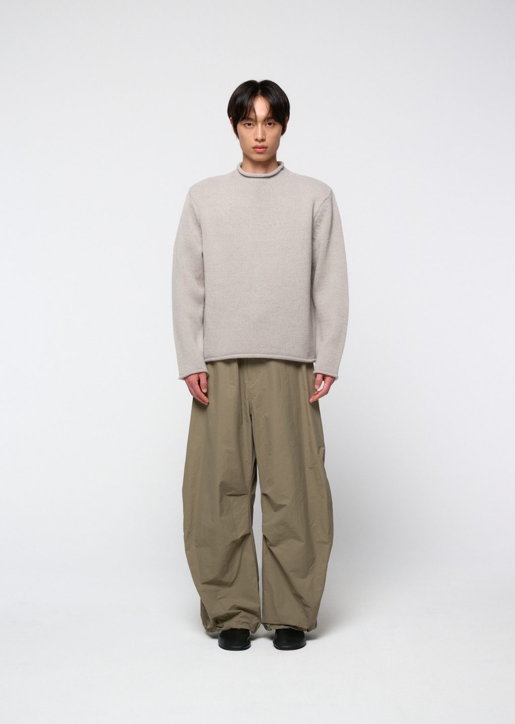 Amomento - Drawstring wide fatigue pants (Khaki) product image 2 | TRAB K-Fashion Australia