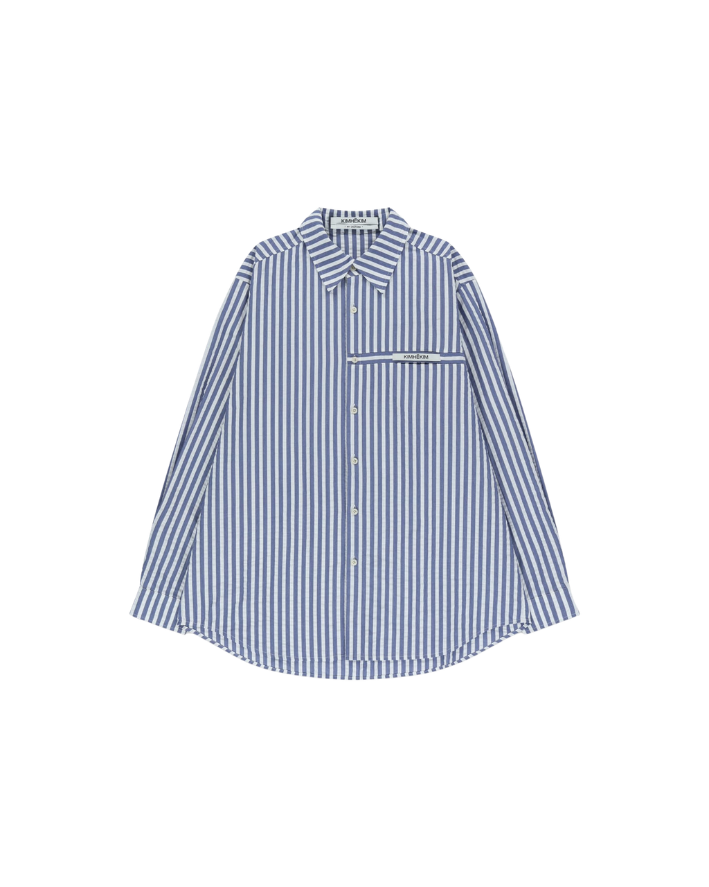 Kimhe Kim - Stripped Label Shirt (Blue) product image 9 | TRAB K-Fashion Australia