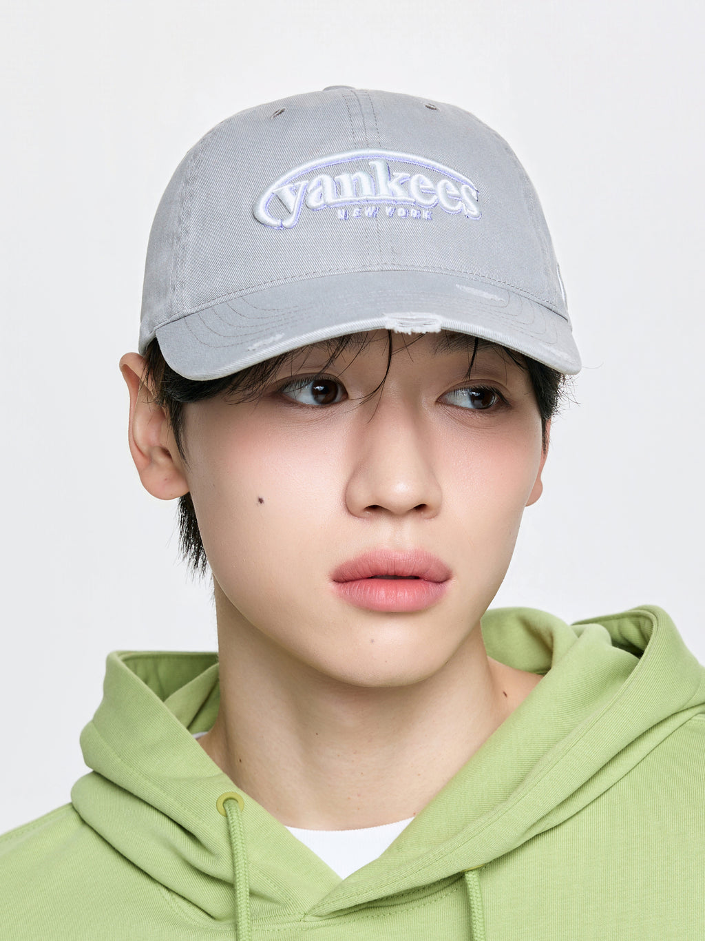 MLB Korea - MLB Vintage Damage Curve Logo Unstructured Ball Cap New York Yankees (Gray) product image 5 | TRAB K-Fashion Australia