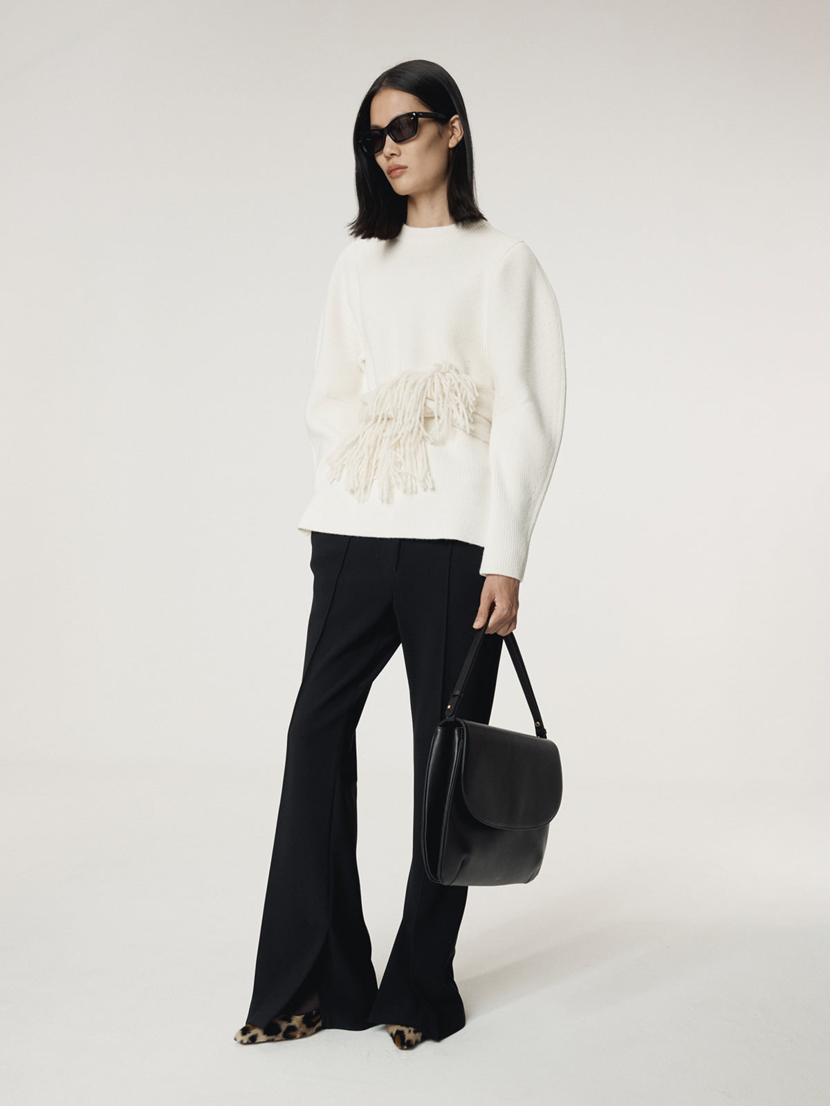 Recto - Volume Sleeve Structured Knit Top (Ivory) product image 9 | TRAB K-Fashion Australia