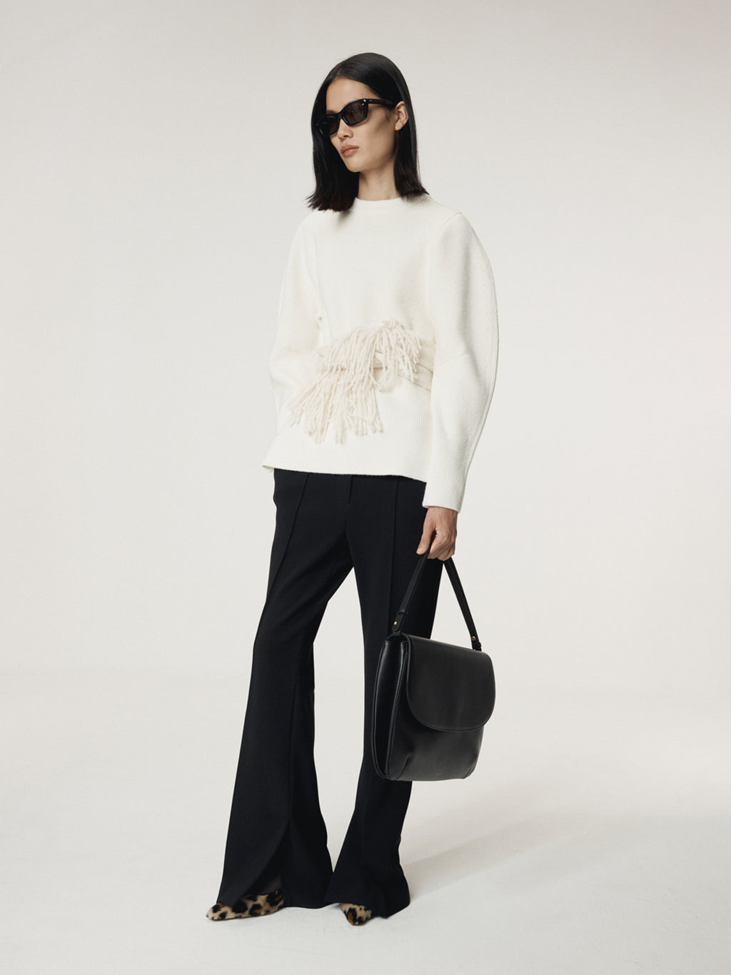 Recto - Volume Sleeve Structured Knit Top (Ivory) product image 9 | TRAB K-Fashion Australia