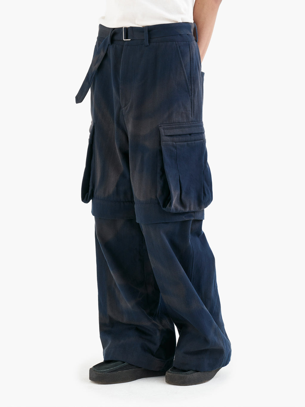Jiyong Kim - Sun-Bleached Detachable Wide Trousers (Navy) product image 5 | TRAB K-Fashion Australia