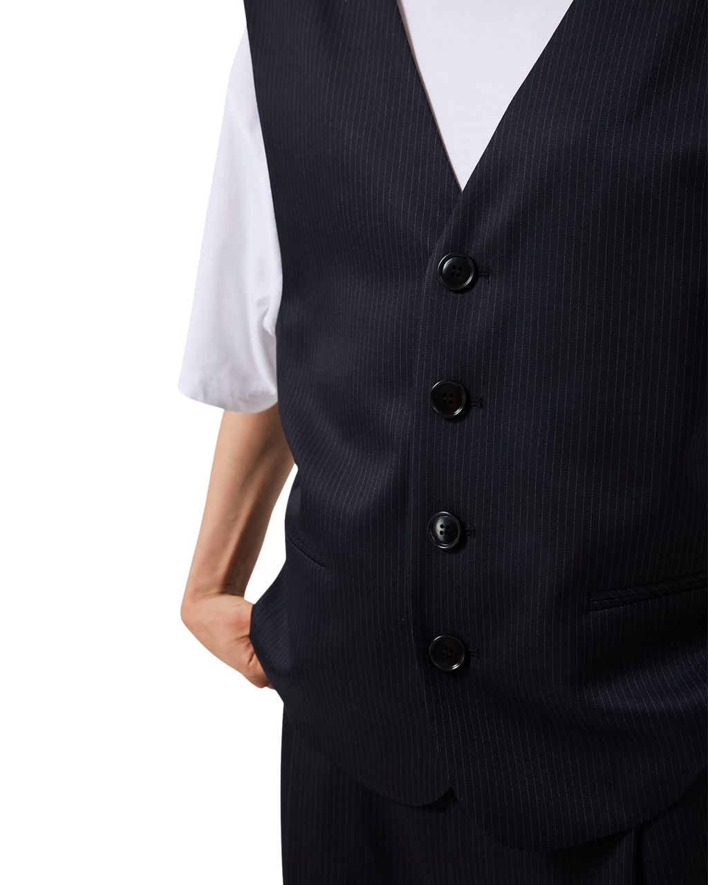 Kimhe Kim - Stripped Classic Vest (Navy) product image 12 | TRAB K-Fashion Australia