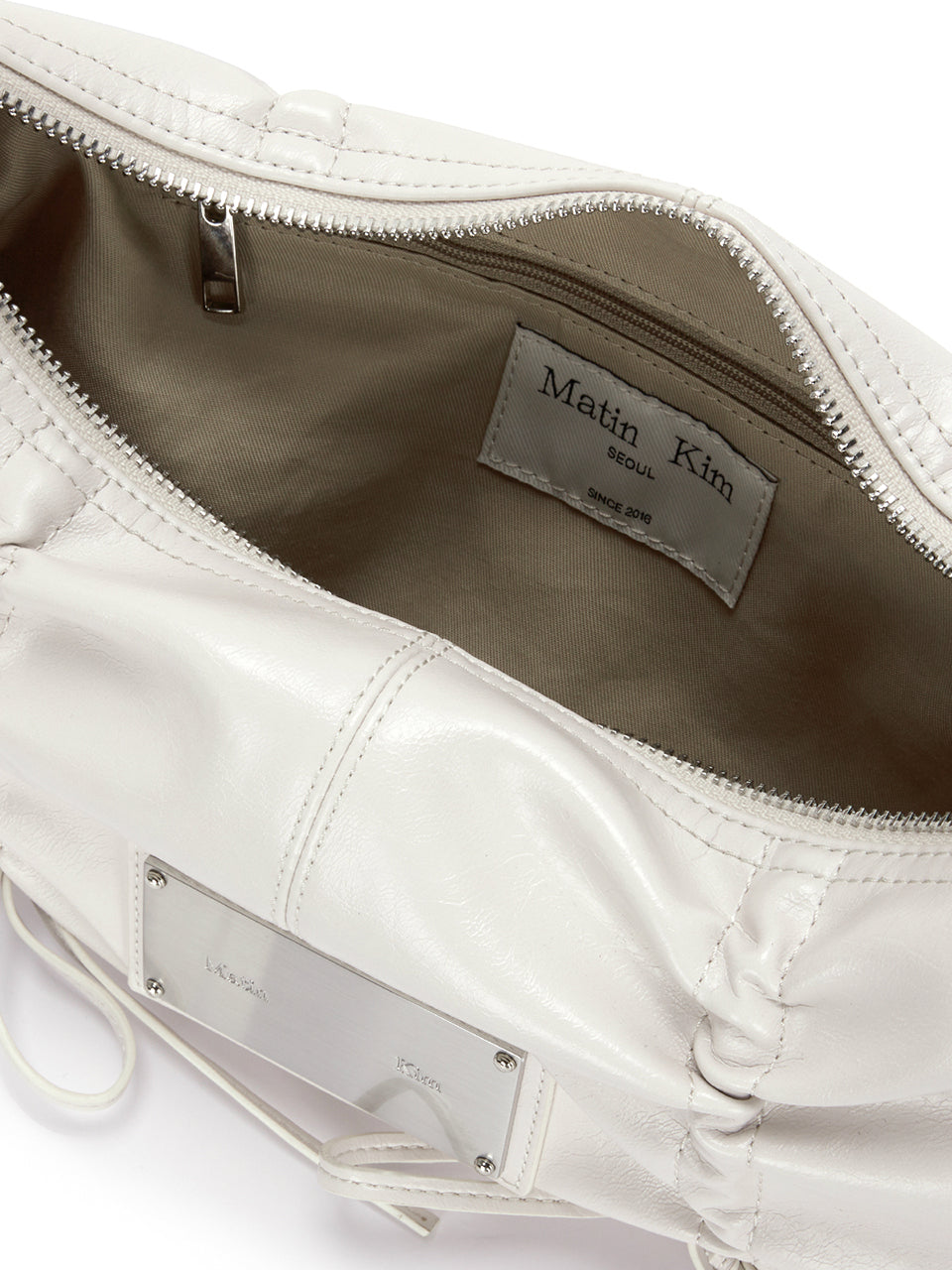 Matin Kim - Half Shirring Ribbon Round Bag (Ivory) product image 7 | TRAB K-Fashion Australia