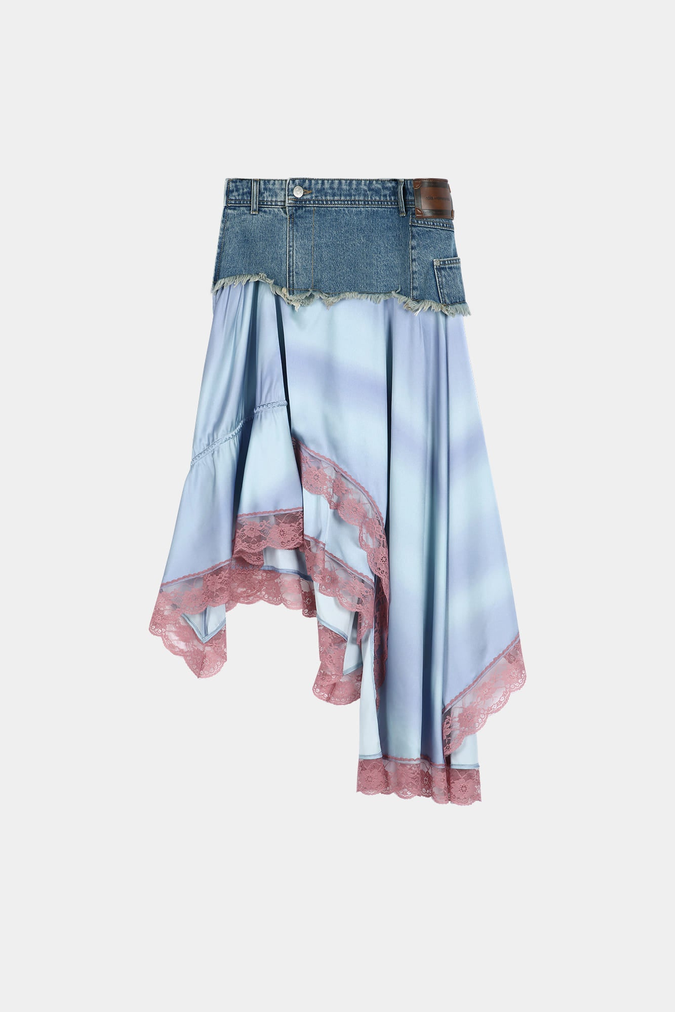 Andersson Bell - Denim Combination Lace Hem Skirt (Denim/Blue) product image 7 | TRAB K-Fashion Australia