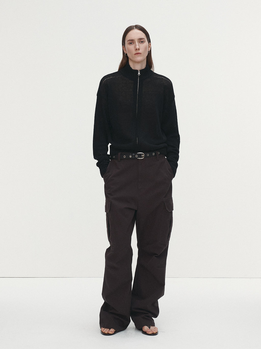 Tonywack - Washed Cotton Loose Flared Cargo Pants (Ebony) product image 1 | TRAB K-Fashion Australia