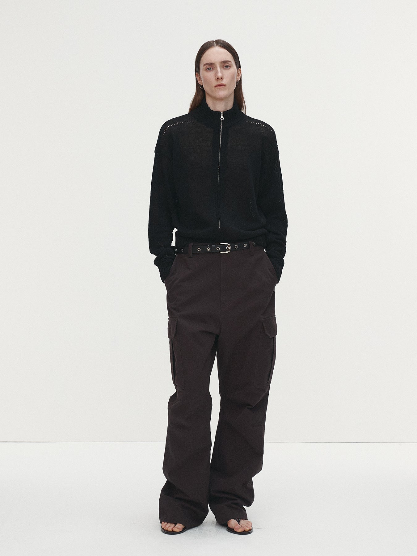 Tonywack - Washed Cotton Loose Flared Cargo Pants (Ebony) product image 1 | TRAB K-Fashion Australia
