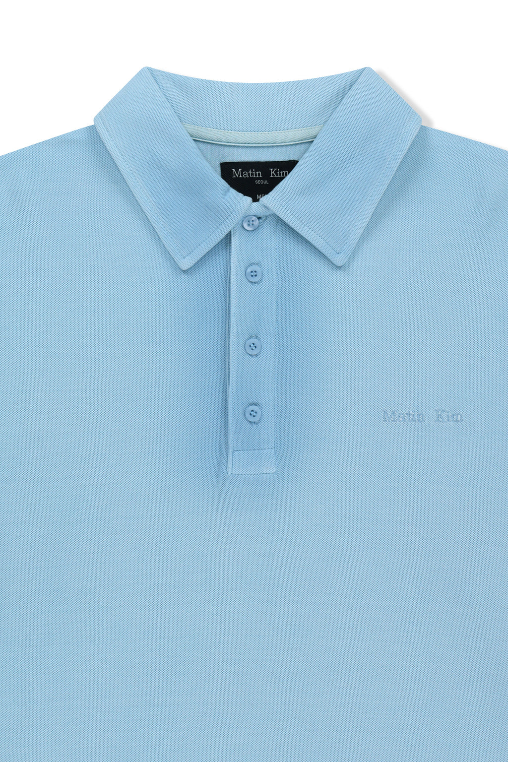 Matin Kim - Small Logo Washed Pique Top (Blue) product image 4 | TRAB K-Fashion Australia