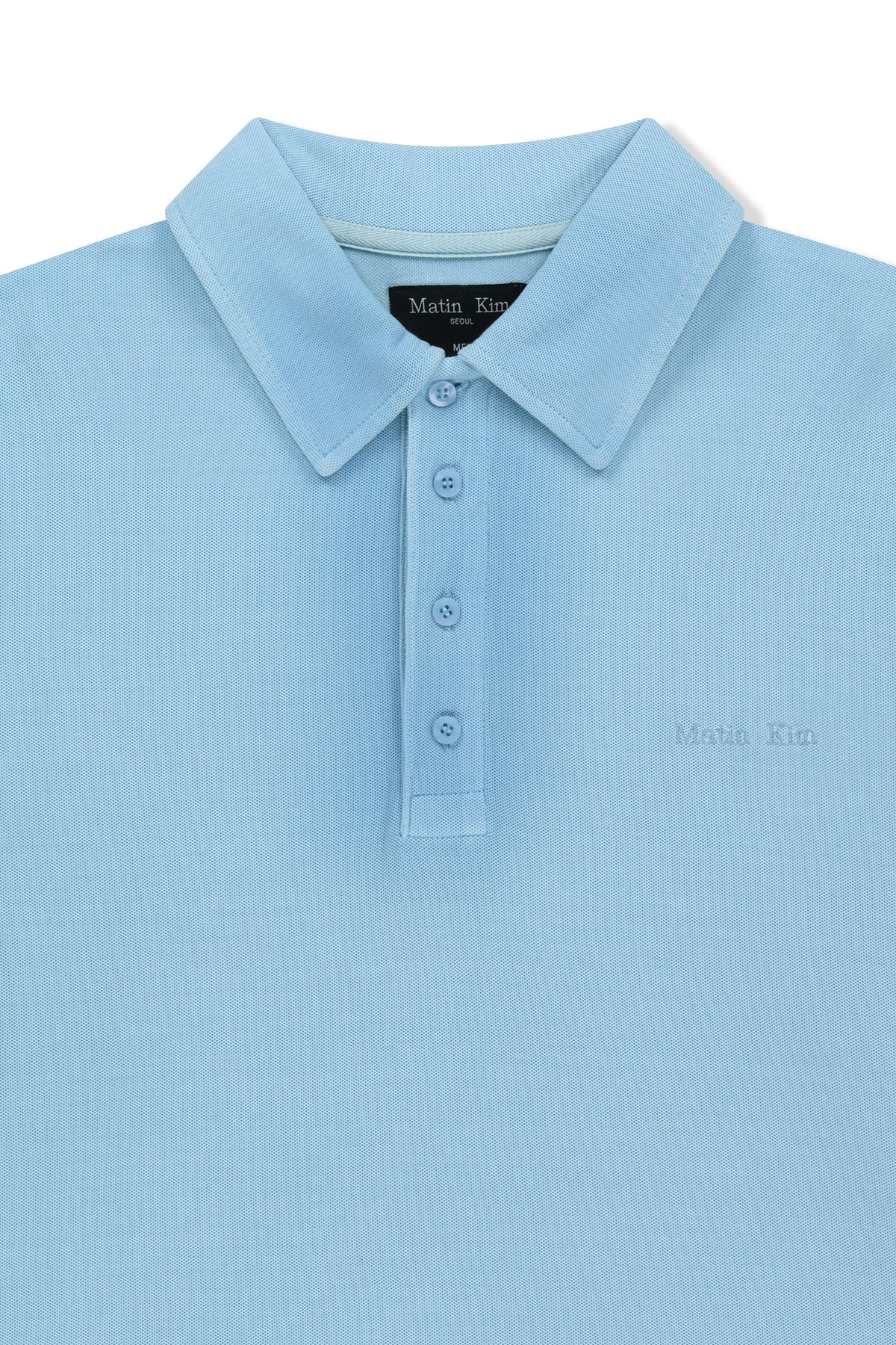 Matin Kim - Small Logo Washed Pique Top (Blue) product image 4 | TRAB K-Fashion Australia