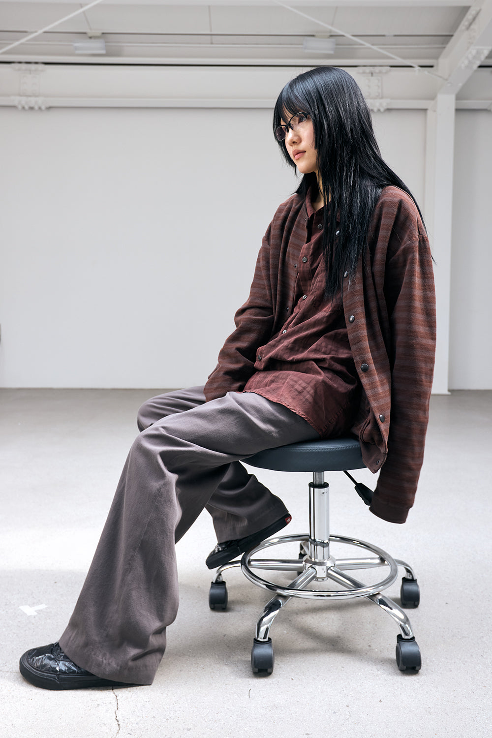 Hatchingroom - Stripe Cardigan Brown (Red) product image 12 | TRAB K-Fashion Australia