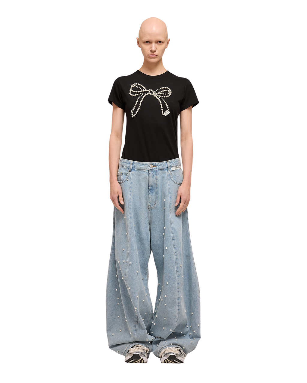 Kimhe Kim - Pearl Embellished Balloon Jeans (Sky Blue) product image 1 | TRAB K-Fashion Australia