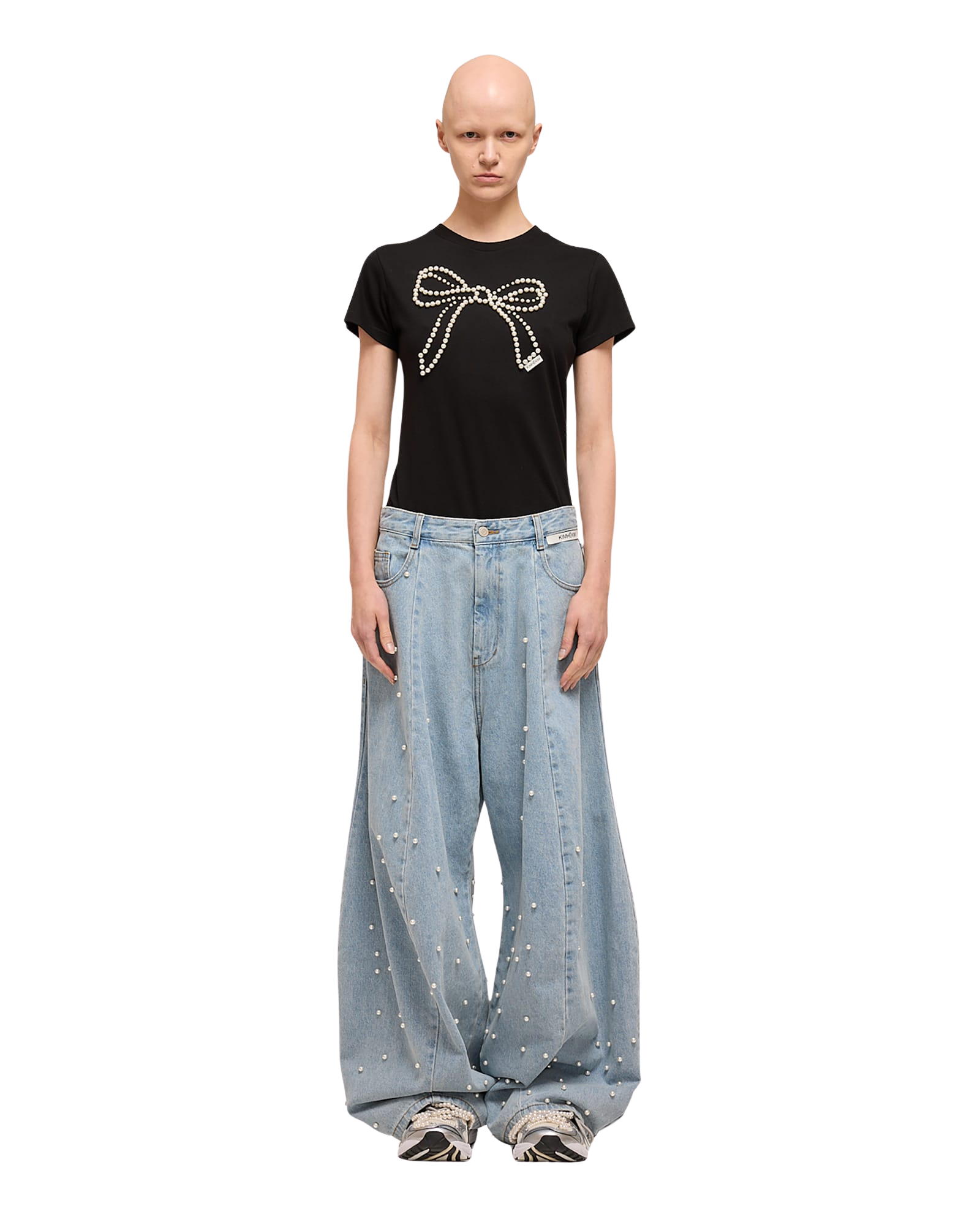 Kimhe Kim - Pearl Embellished Balloon Jeans (Sky Blue) product image 1 | TRAB K-Fashion Australia
