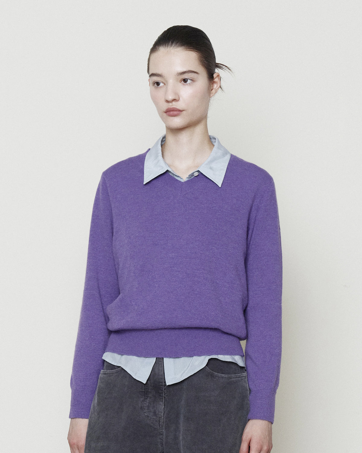 Brownyard - Extra Super Fine V Neck Knit (Purple) product image 1 | TRAB K-Fashion Australia