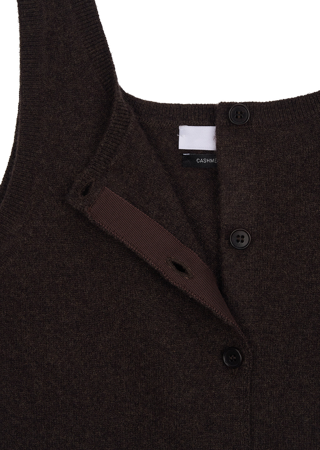 Amomento - Cashmere Button Up U-neck Vest (Brown) product image 10 | TRAB K-Fashion Australia