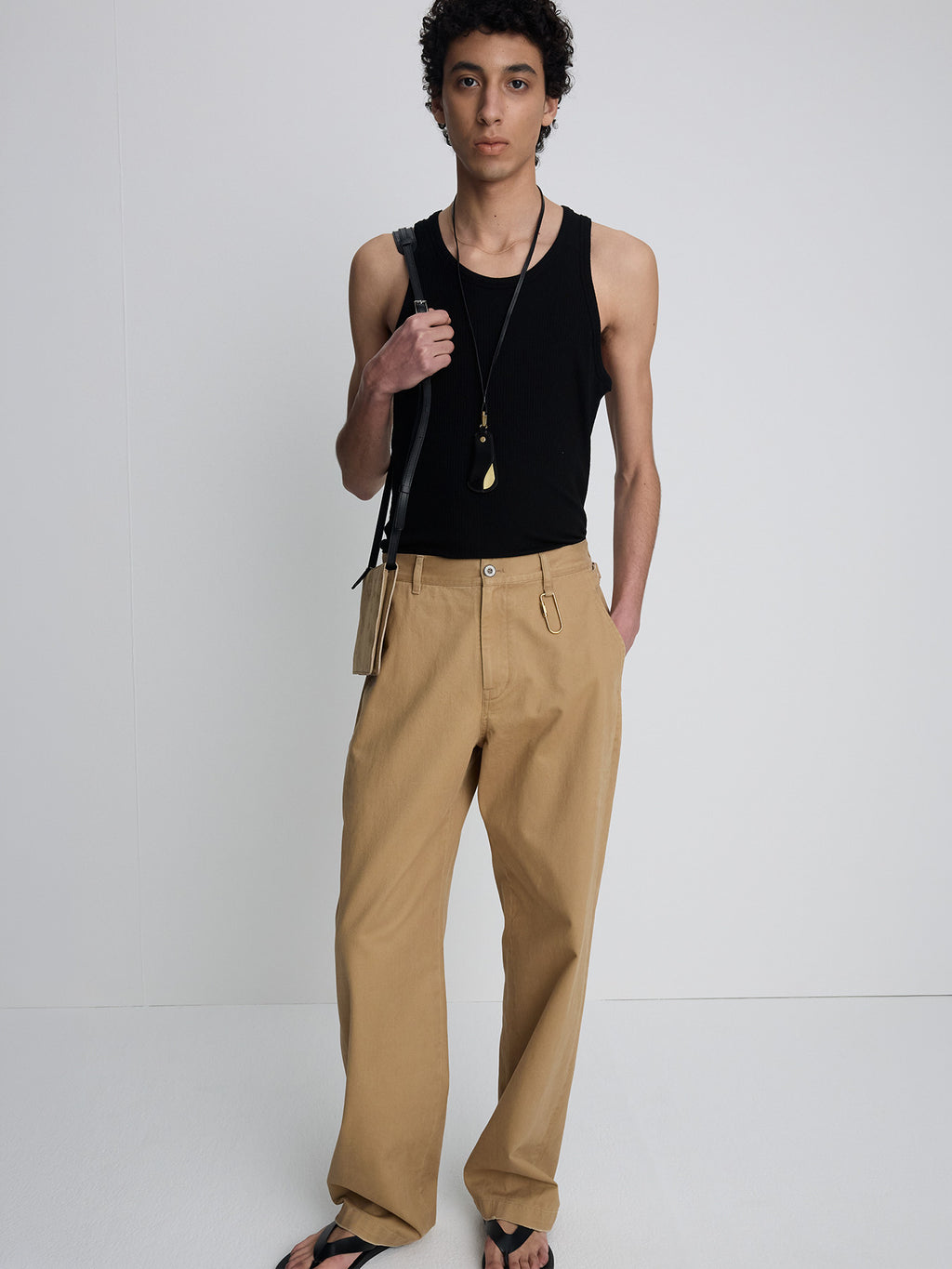 Tonywack - Silk Lyocell Rib Tank Top Japanese Fabric (Black) product image 4 | TRAB K-Fashion Australia