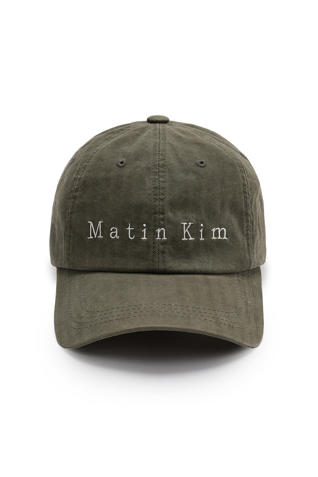 Matin Kim - Matin Herringbone Typo Ball Cap (Khaki) product image 1 | TRAB K-Fashion Australia