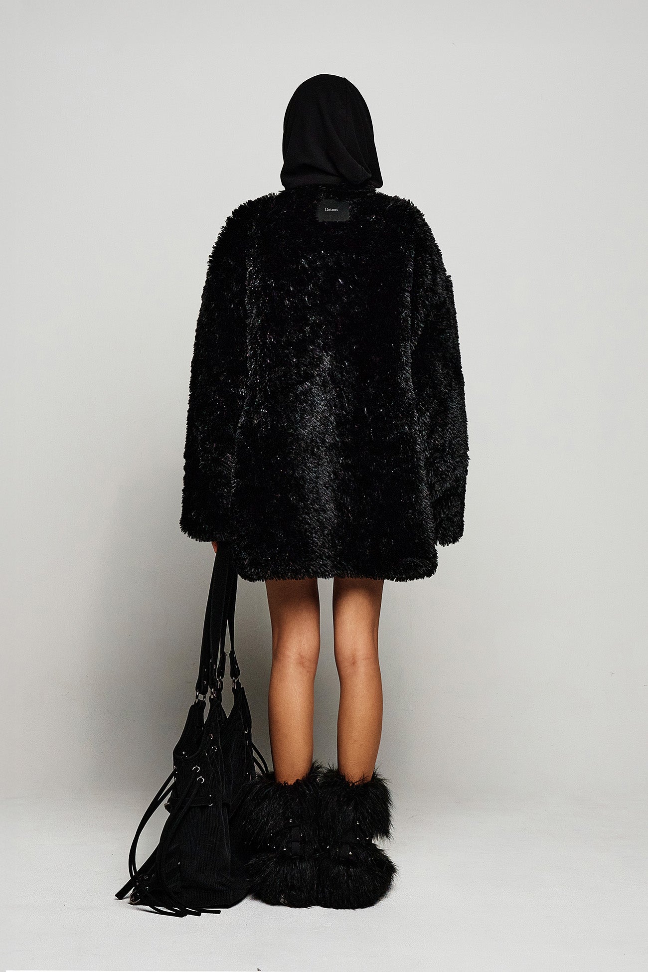 Deinet - Bizzo Point Faux Fur Jumper (Black) product image 3 | TRAB K-Fashion Australia