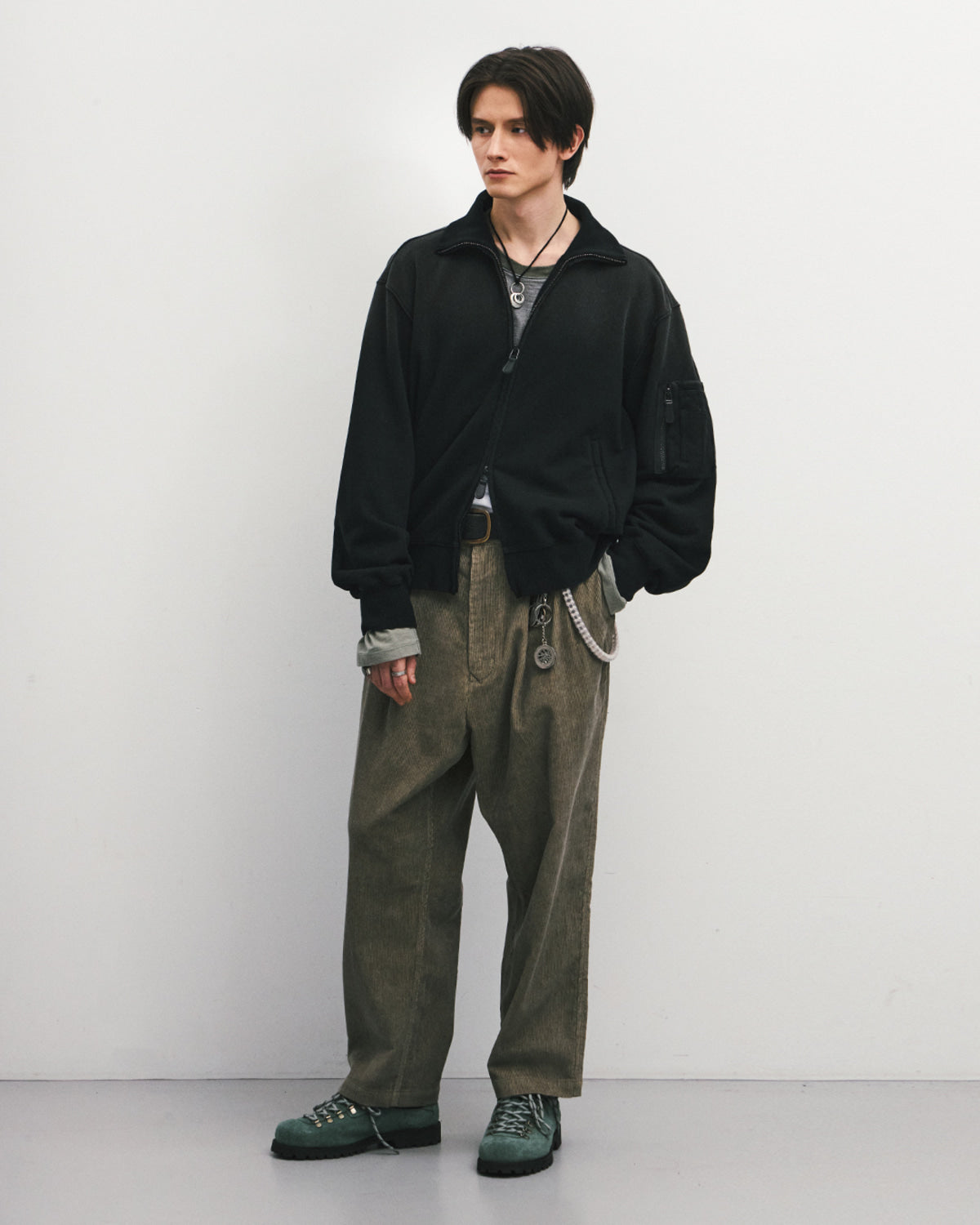 Eastlogue - Flight Zip Up Sweat (Bleached Black) product image 1 | TRAB K-Fashion Australia