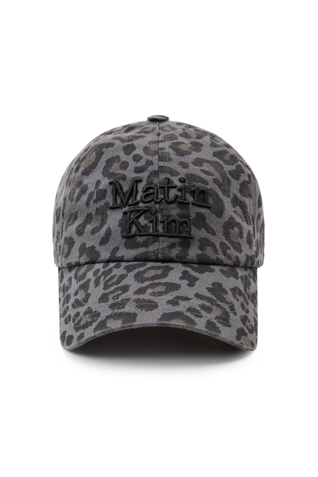 Matin Kim - Matin Leopard Volume Logo Ball Cap (Dark Grey) product image 1 | TRAB K-Fashion Australia