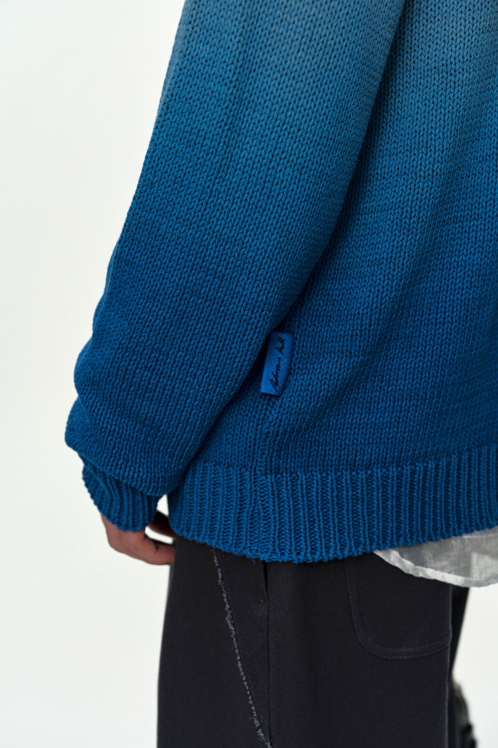 Andersson Bell - Gradient Henry-Neck Sweater (Beige/Blue) product image 6 | TRAB K-Fashion Australia