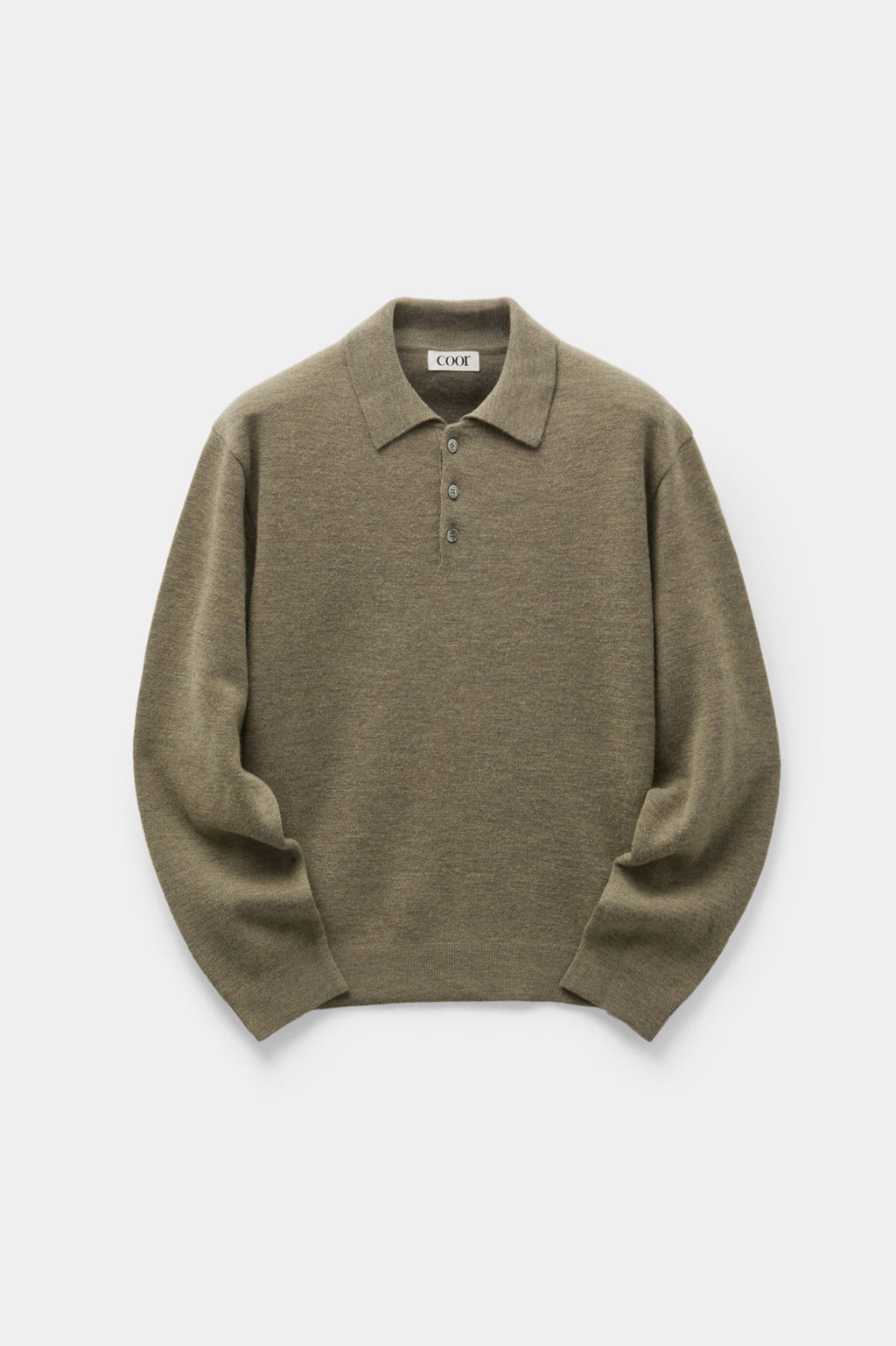 Coor - Topfill Wool Polo Knit (Light Khaki) product image 1 | TRAB K-Fashion Australia