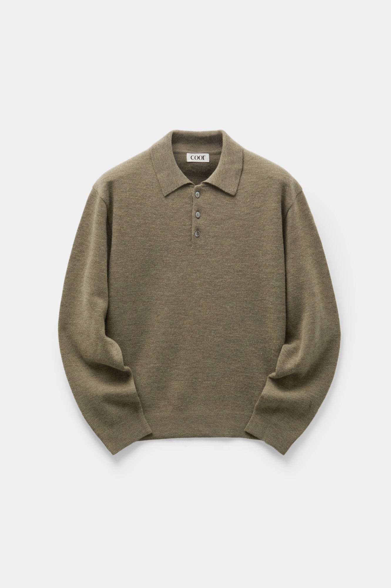 Coor - Topfill Wool Polo Knit (Light Khaki) product image 1 | TRAB K-Fashion Australia